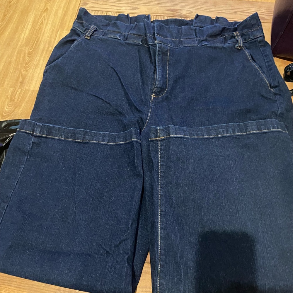 Eloquii Blue High Rise Jeans Straight Leg